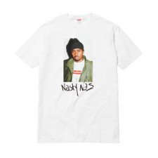 [AM셀러] 노보더샵 Supreme 17FW NAS Tee Black 일본 슈프림 17FW 나스 포토 티 화이트
