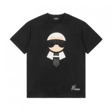 [정품급버전] 펜디 x 칼 라거펠트 블랙 자수 티셔츠 FENDI