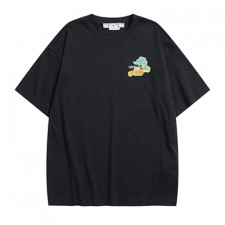 [TNN셀러] 오프화이트 브러시 아어 오버 스케이트 S/S 티 블랙