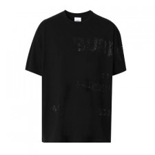 [C셀러] BURBERRY 버버리 크리스털 호스페리 코튼 오버사이즈 티셔츠 블랙
