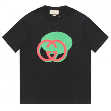 [CA셀러] GUCCI 구찌 인터락킹 G 로고 티셔츠 블랙