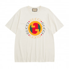 [TNN셀러] GUCCI 구찌 화이트 프린트 코튼 저지 티셔츠