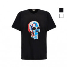 [DA셀러] 23SS 알렉산더 맥퀸 솔라리스 스컬 프린트 코튼 저지 크루넥 티셔츠 ALEXANDER MCQUEEN