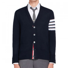 [대리석셀러] 톰브라운 파인 메리노 울 브이넥 사선 가디건 THOM BROWNE