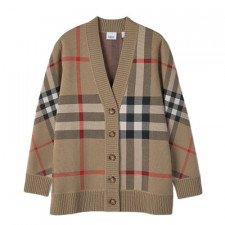 [대리석셀러] 버버리 체크 테크니컬 울 자카드 가디건 아카이브 베이지 BURBERRY