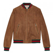 [C셀러] 웹 디테일의 구찌 스웨이드 재킷 GUCCI