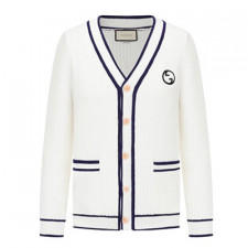 [대리석셀러] 구찌 더블 G 자수 배색 울 니트 가디건 GUCCI