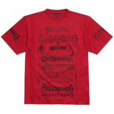[TNN셀러] 발렌시아가 프린트 레드 반팔티 BALENCIAGA