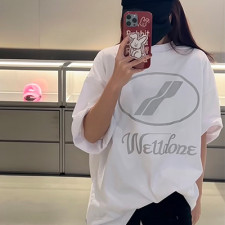 [커플티] WE11DONE 남여공용 신상웰던 패션 라운드 순면반팔티셔츠