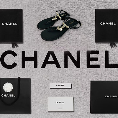 [샌들/슬리퍼] CHANEL 팬더샵신발 플립플랍 크루즈슈즈 샤넬트위드 빈티지 체인 CC로고