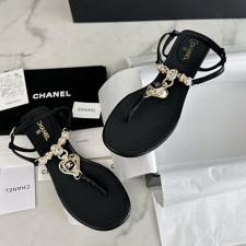 [샌들/슬리퍼] CHANEL 팬더샵신발 플립플랍 크루즈슈즈 샤넬트위드 빈티지 체인 CC로고