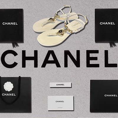 [샌들/슬리퍼] CHANEL 팬더샵신발 플립플랍 크루즈슈즈 샤넬트위드 빈티지 체인 CC로고