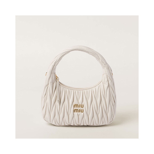 [MIUMIU] 여성백 Wander Bag 완더 마테라쎄 나파 가죽 호보 미듐미니백