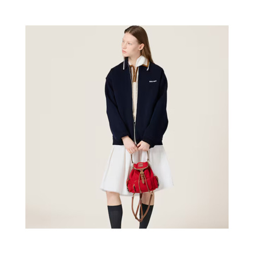 [MIUMIU] 여성백 25ss Bag 미우미우 패션 캔버스 및 가죽 백팩