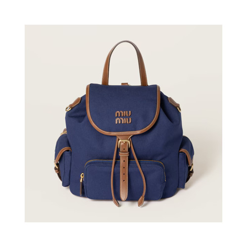 [MIUMIU] 여성백 25ss Bag 미우미우 패션 캔버스 및 가죽 백팩
