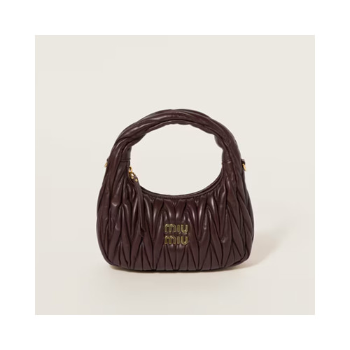 [MIUMIU] 여성백 Wander Bag 미우미우 완더 마테라쎄 나파가죽 호보핸드백